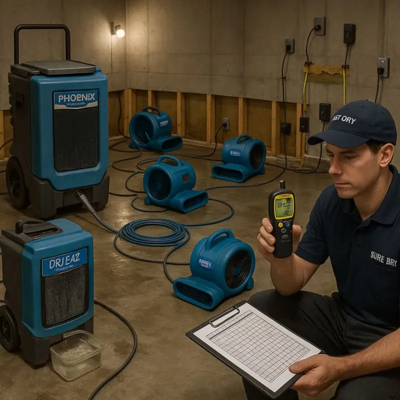Structural Drying and Dehumidification process in Hartford, MI